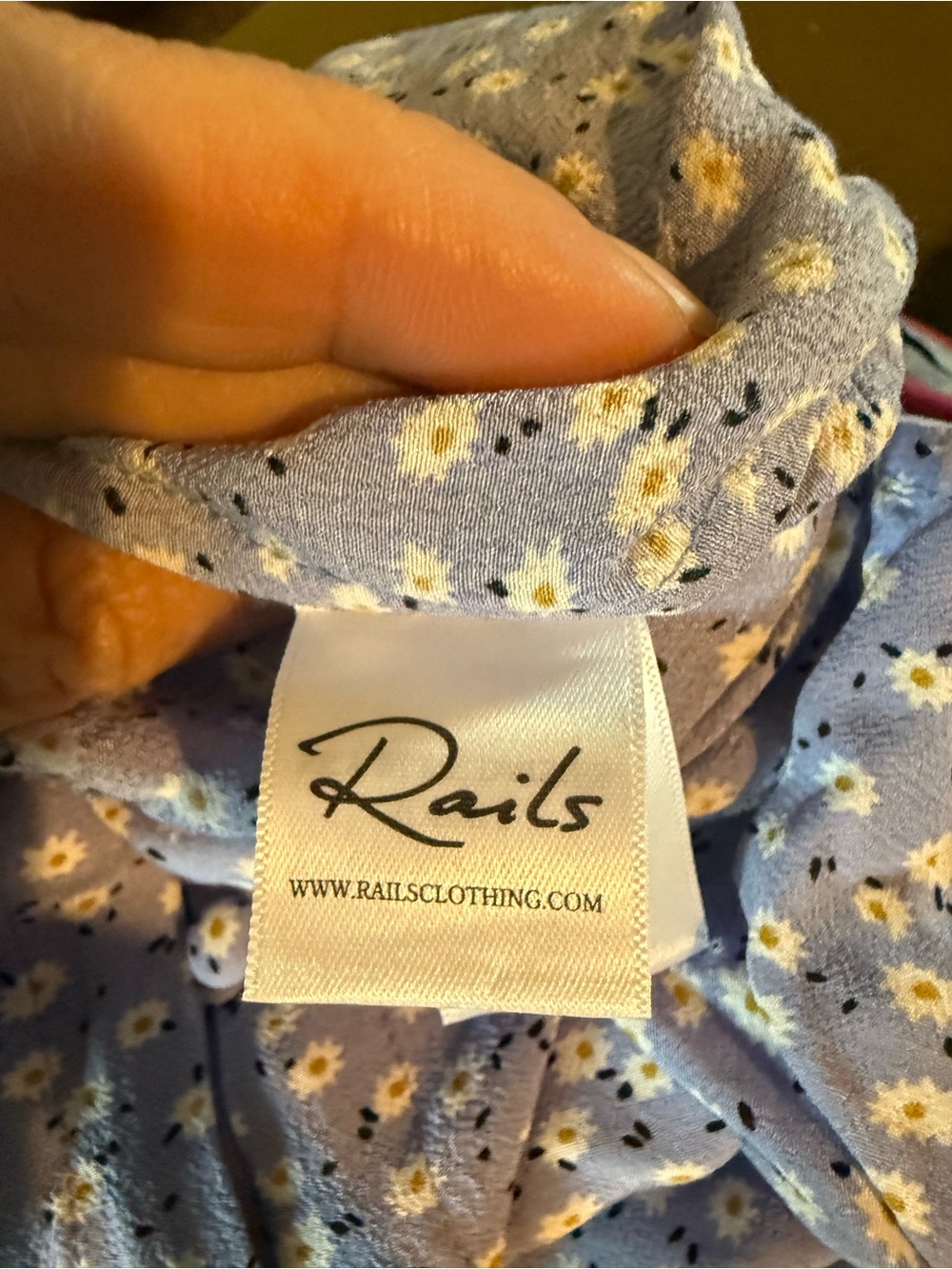 Rails Sophia Sky Blue Daisies Floral Romper Belted Pockets Medium - Picture 3 of 9